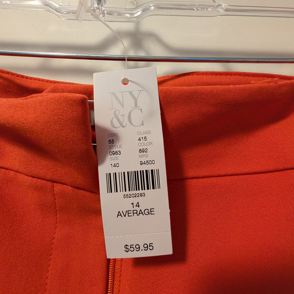 New York & Company Bright Orange Straight Leg Pants - Picture 3 of 6